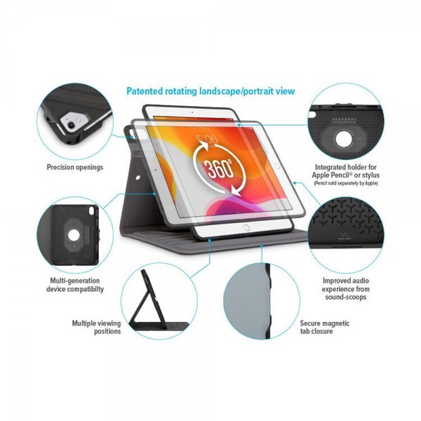 Targus iPad 10.9 (10. sukupolvi)/iPad 11 (A16) VersaVu-suojakotelo, musta