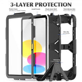 iPad 10.9 (10. sukupolvi)/iPad 11 (A16) Heavy Duty Armor -suojakuori, musta