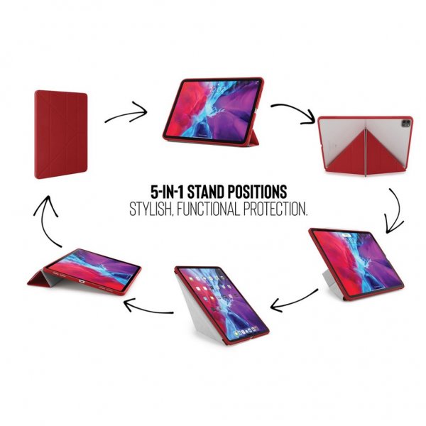Pipetto iPad Pro 12.9 (4./5./6. sukupolvi) Origami-suojakotelo, punainen