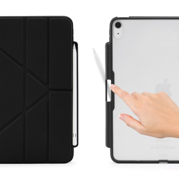 Pipetto iPad 10.9 (10. sukupolvi)/iPad 11 (A16) kotelo Origami No3 Pencil Case Musta