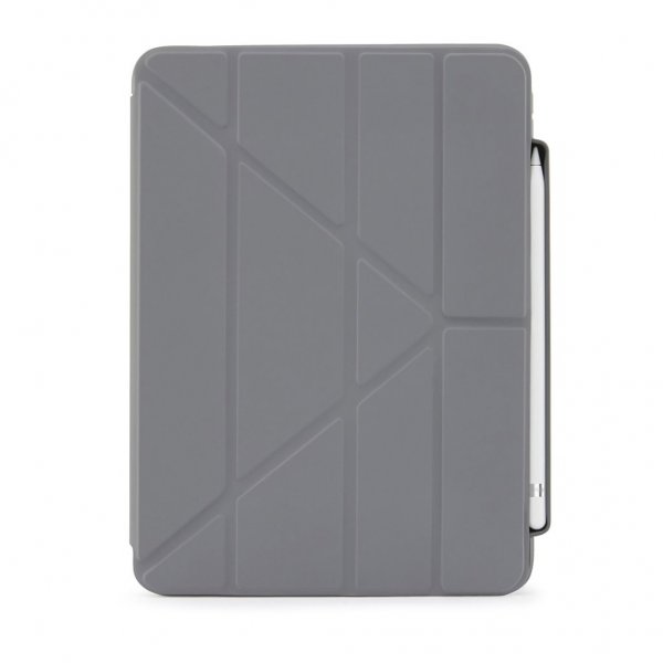 Pipetto iPad 10.9 (10. sukupolvi)/iPad 11 (A16) kotelo Origami No3 Pencil Case Tummanharmaa