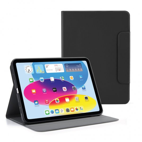 Pipetto iPad 10.9 (10. sukupolvi)/iPad 11 (A16) Rotating Folio -kotelo, musta