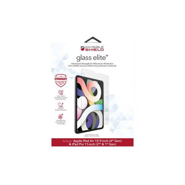 ZAGG InvisibleShield iPad Air 10.9 (sukupolvi 4/5)/iPad Pro 11 (sukupolvi 1/2/3/4) Glass Elite -näytönsuoja