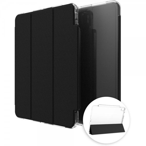 ZAGG iPad Air 11 (M2/M3/M4) Crystal Palace Folio -kotelo, musta/läpinäkyvä