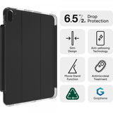 ZAGG iPad Air 11 (M2/M3/M4) Crystal Palace Folio -kotelo, musta/läpinäkyvä
