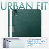 Spigen iPad Air 11 (M2/M3/M4) -suojakotelo, Urban Fit, Midnight Green