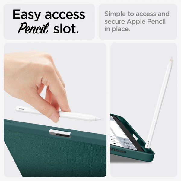 Spigen iPad Air 11 (M2/M3/M4) -suojakotelo, Urban Fit, Midnight Green