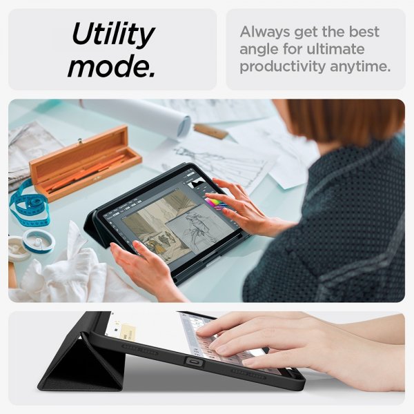 Spigen iPad Air 11 (M2/M3/M4) Urban Fit -kotelo, musta