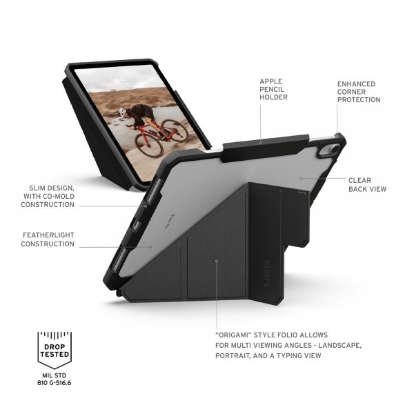Urban Armor Gear (UAG) iPad Air 11 (M2/M3/M4) Suojakotelo Essential Armor Musta