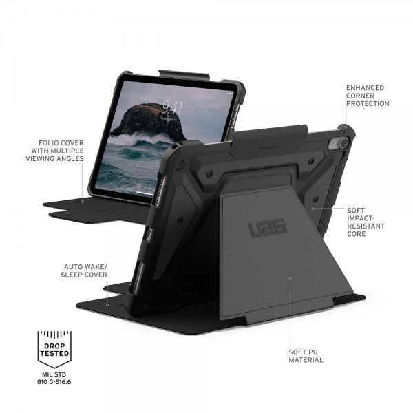 Urban Armor Gear (UAG) iPad Air 11 (M2/M3/M4) Kotelo Metropolis SE Musta
