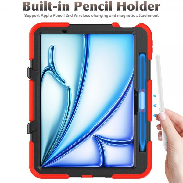 iPad Air 11 (M2/M3/M4) Suojakuori Heavy Duty Armor Punainen