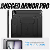 Spigen iPad Air 13 (M2/M3/M4) Suojakuori Rugged Armor Pro Musta