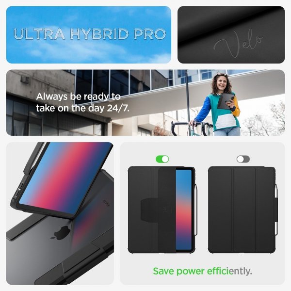 Spigen iPad Air 13 (M2/M3/M4) Suojakuori Ultra Hybrid Pro musta