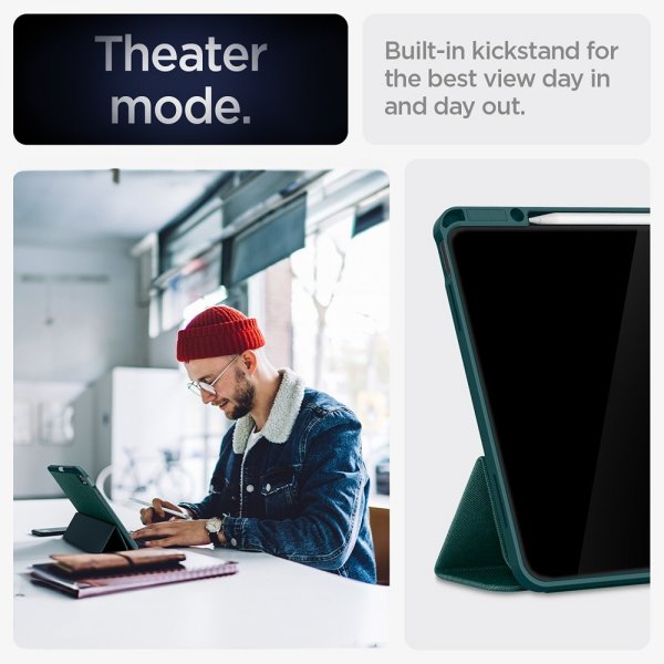 Spigen iPad Air 13 (M2/M3/M4) suojakotelo Urban Fit Midnight Green