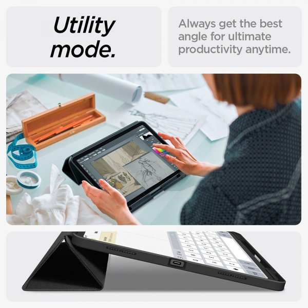 Spigen iPad Air 13 (M2/M3/M4) Suojakuori Urban Fit, musta