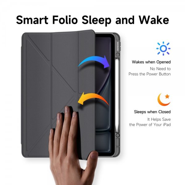 Dux Ducis iPad Air 13 (M2/M3/M4) -suojakotelo Magi-sarja harmaa