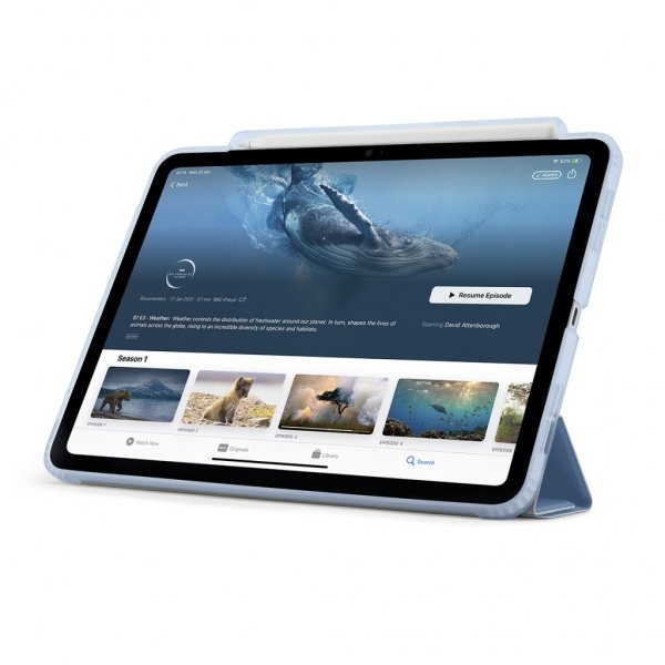 Pipetto iPad Air 13 (M2/M3/M4) -suojakotelo, Origami No3 Pencil Case, vaaleansininen