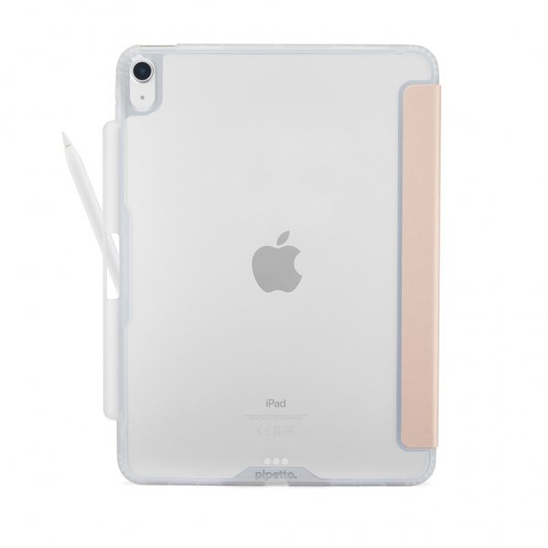Pipetto iPad Air 13 (M2/M3/M4) -kotelo Origami No3 Pencil Case, metallinhohto pinkki
