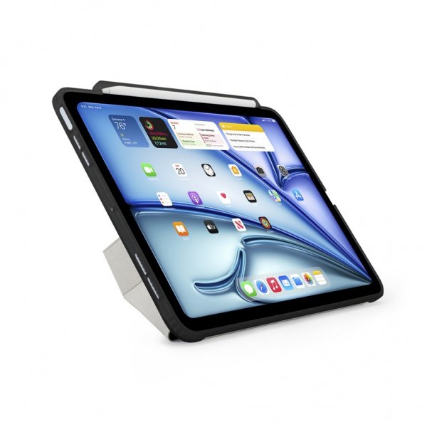 Pipetto iPad Air 13 (M2/M3/M4) Origami No3 Pencil Case -suojakotelo, musta