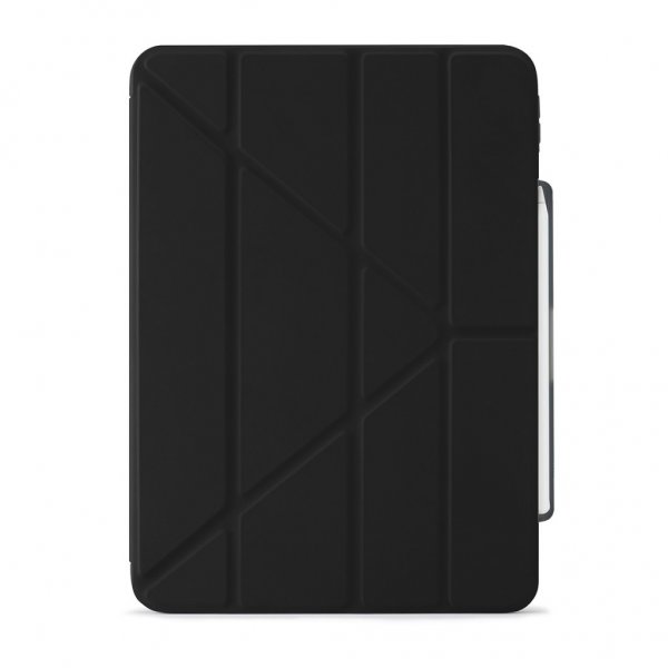 Pipetto iPad Air 13 (M2/M3/M4) Origami No3 Pencil Case -suojakotelo, musta