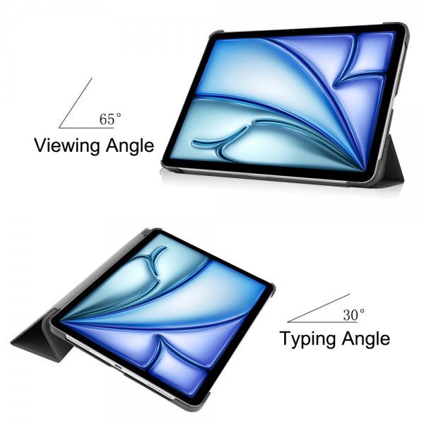 iPad Air 13 (M2/M3/M4) Kotelo Kolmiosainen Musta
