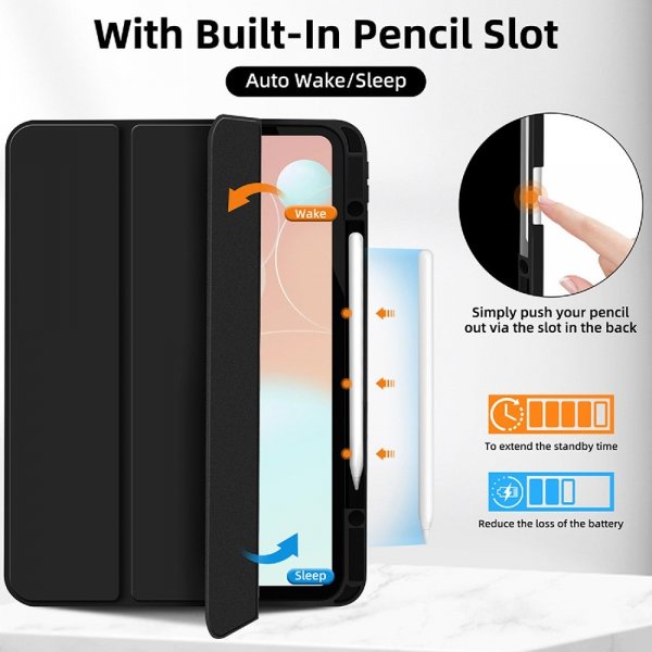 4smarts iPad Air 13 (M2/M3/M4) Fodral Folio Case Basic Musta