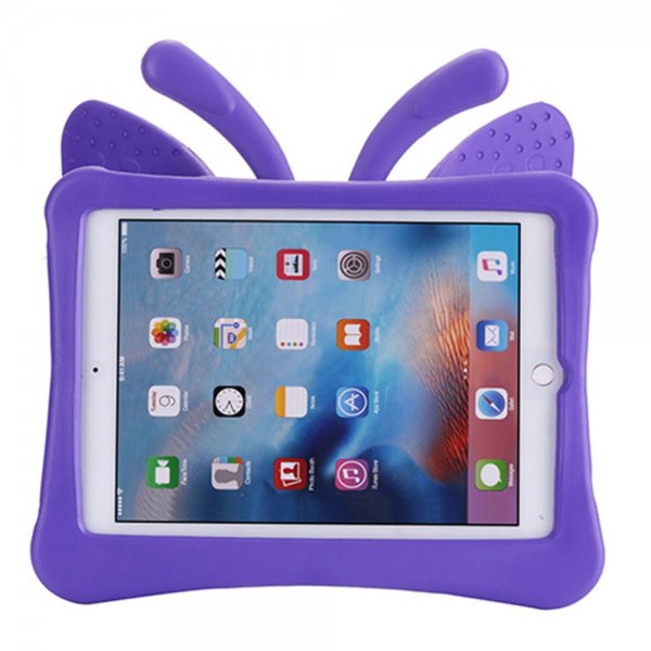 iPad 9.7 (gen 5/6)/iPad Air 1/2 Perhoskuori lapsille, violetti