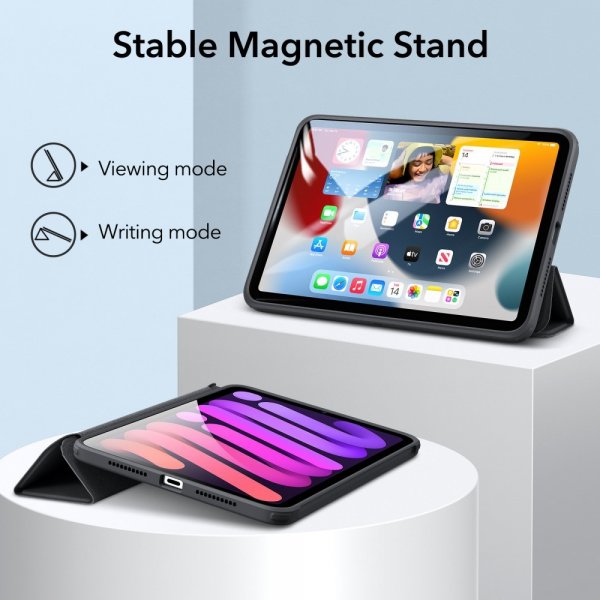 ESR iPad mini (6. sukupolvi)/iPad mini (A17 Pro) Rebound Hybrid -suojakuori läpinäkyvä musta