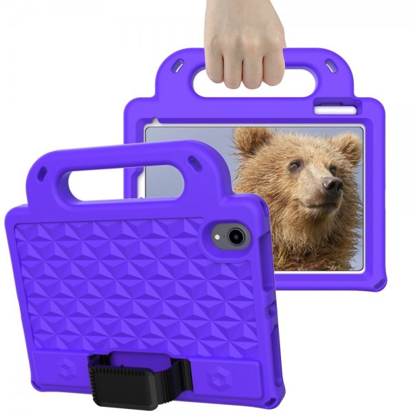 iPad mini (6. sukupolvi)/iPad mini (A17 Pro) Kuori lapsille, vinoneliökuvio, violetti