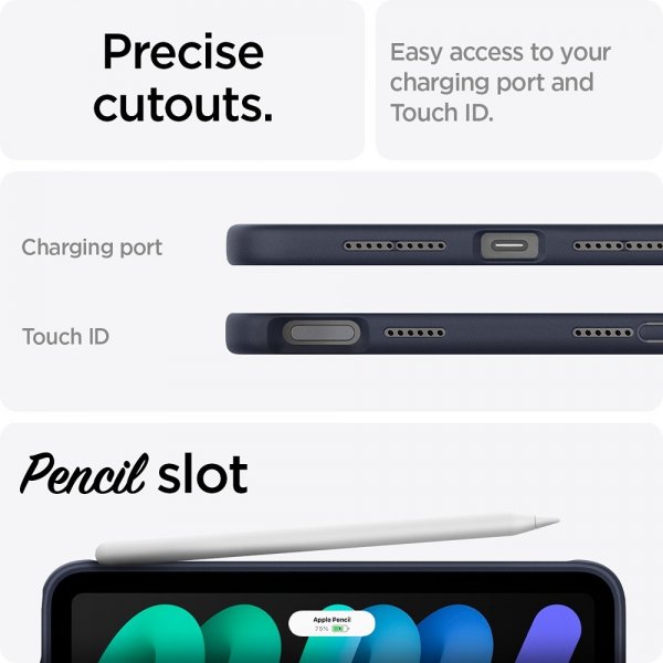 Spigen iPad mini (6. sukupolvi)/iPad mini (A17 Pro) Kuori Nano Pop Blueberry Navy