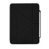 Pipetto iPad Pro 11 (2./3./4. sukupolvi) Origami No3 Pencil Case -suojakotelo, musta