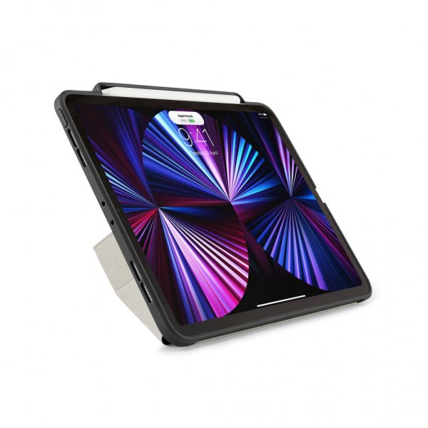 Pipetto iPad Pro 11 (2./3./4. sukupolvi) Origami No3 Pencil Case -suojakotelo, musta