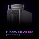 Spigen iPad Pro 11 (M4/M5) Suojakotelo Rugged Armor Pro Musta