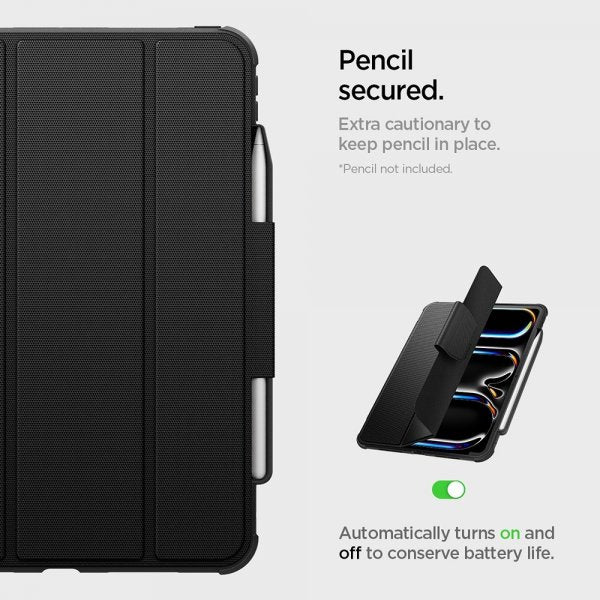 Spigen iPad Pro 11 (M4/M5) Suojakotelo Rugged Armor Pro Musta