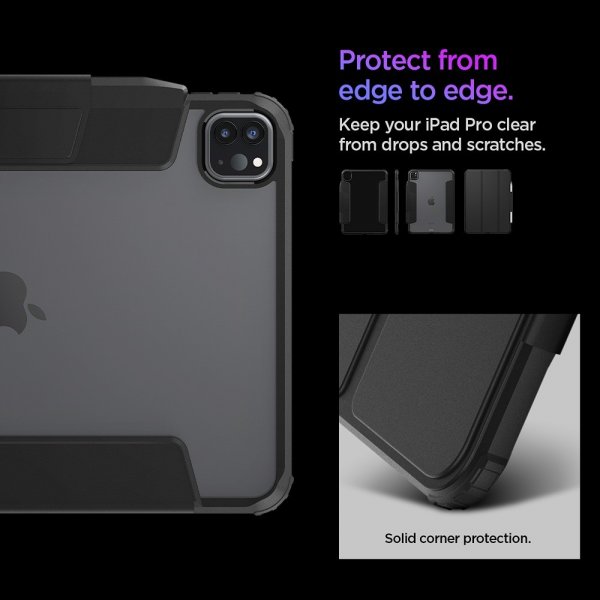 Spigen iPad Pro 11 (M4/M5) Ultra Hybrid Pro -suojakuori, musta