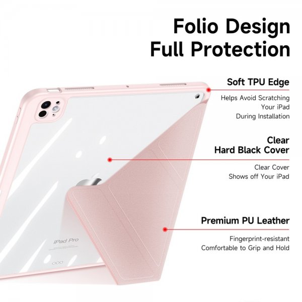 Dux Ducis iPad Pro 11 (M4/M5) -kotelo, Magi Series, vaaleanpunainen