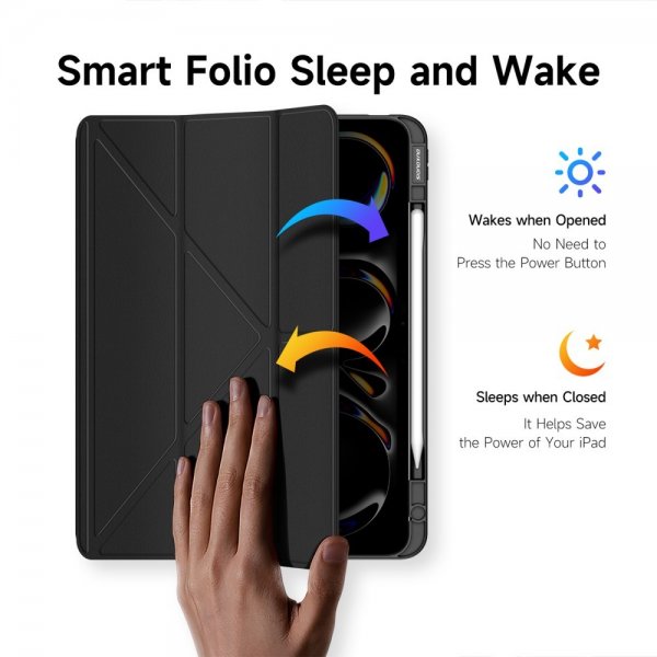 Dux Ducis iPad Pro 11 (M4/M5) Magi Series -suojakotelo, musta