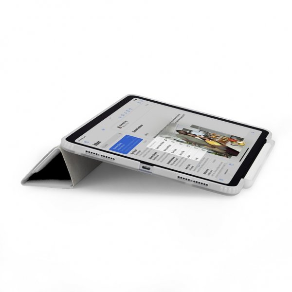 Pipetto iPad Pro 11 (M4/M5) Kotelo Origami No3 Pencil Case Valkoinen