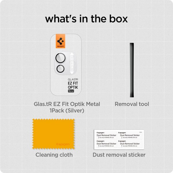 Spigen iPad Pro 11 (M4/M5)/iPad Pro 13 (M4/M5) Kameran suojalasi Glas.tR EZ Fit Optik Metal Silver