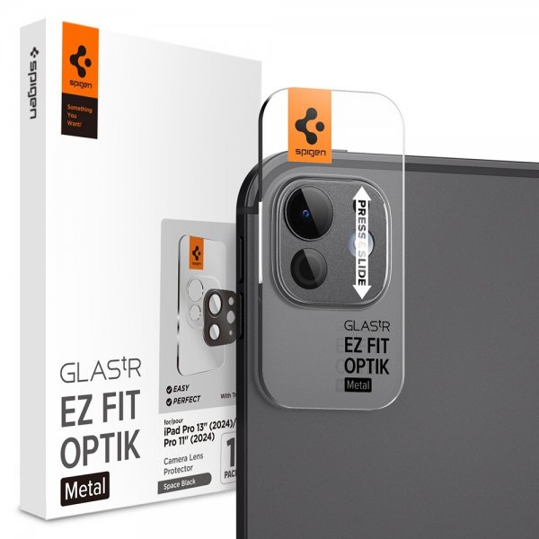 Spigen iPad Pro 11 (M4/M5)/iPad Pro 13 (M4/M5) Kameran suojalasi.tR EZ Fit Optik Metal Space Black