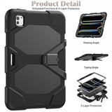 iPad Pro 11 (M4/M5) Heavy Duty Armor -kuori, musta
