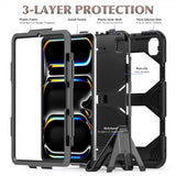 iPad Pro 11 (M4/M5) Heavy Duty Armor -kuori, musta