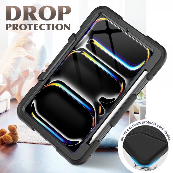 iPad Pro 11 (M4/M5) Heavy Duty Armor -kuori, musta