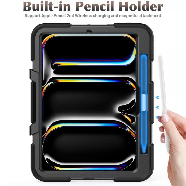 iPad Pro 11 (M4/M5) Heavy Duty Armor -kuori, musta