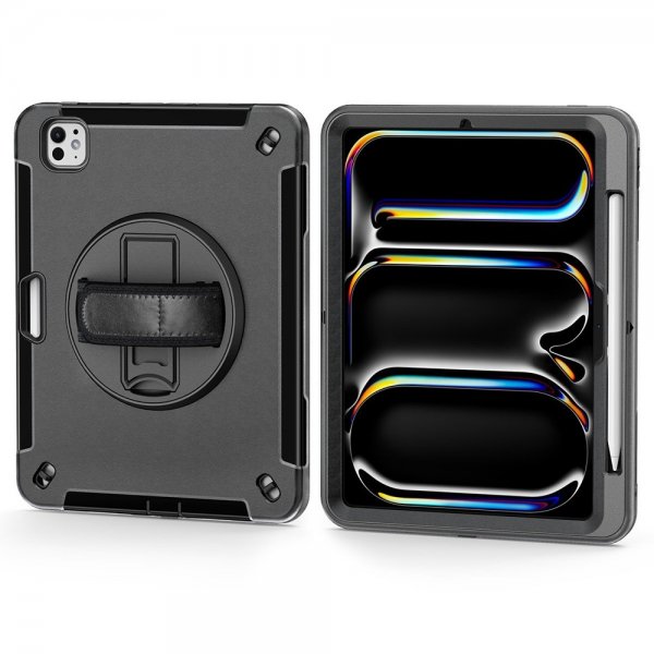 4smarts iPad Pro 11 (M4/M5) Suojakotelo Rugged Case Grip Musta