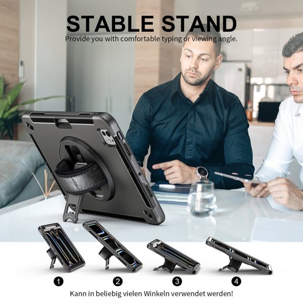 4smarts iPad Pro 11 (M4/M5) Suojakotelo Rugged Case Grip Musta