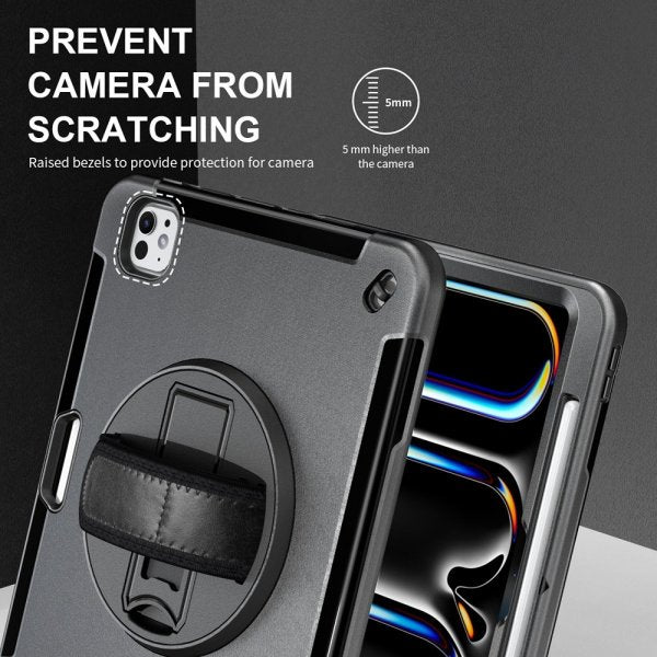 4smarts iPad Pro 11 (M4/M5) Suojakotelo Rugged Case Grip Musta