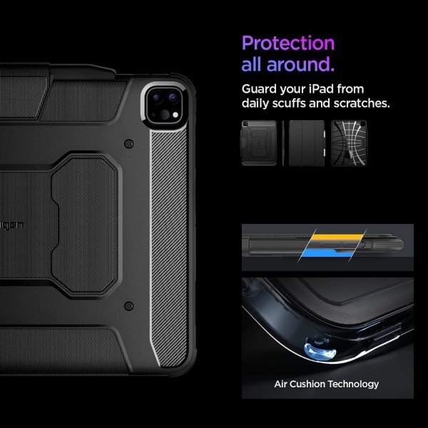 Spigen iPad Pro 13 (M4/M5) Suojakotelo Rugged Armor Pro Musta