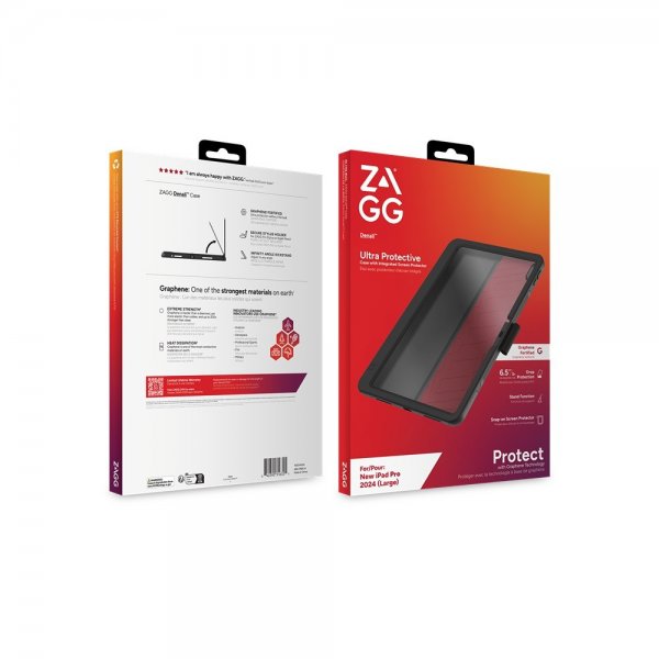 ZAGG iPad Pro 13 (M4/M5) Kuori näytönsuojalla Denali, musta