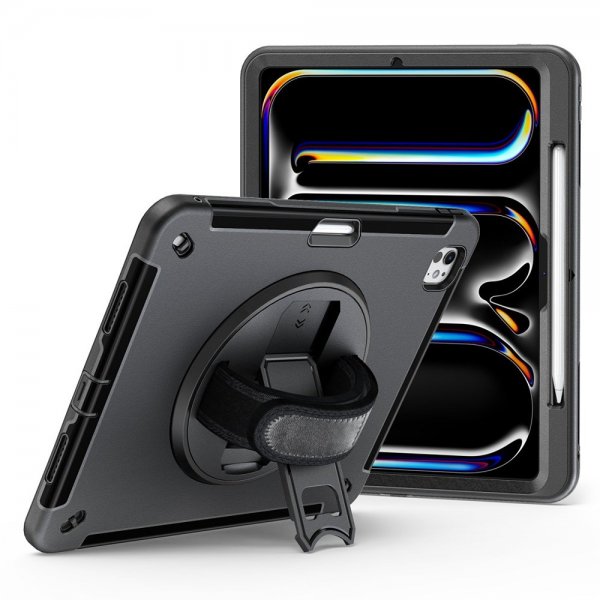 4smarts iPad Pro 13 (M4/M5) Suojakuori Rugged Case Grip Musta